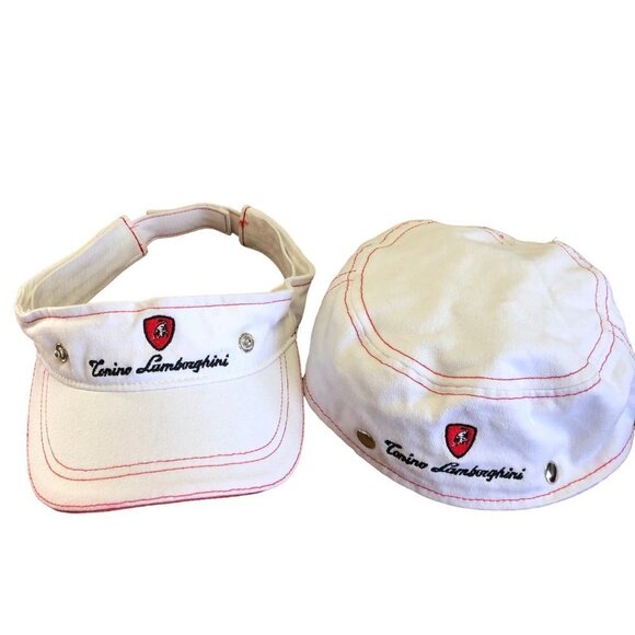 Lamborghini White and Red Sporty Hat - Picture 2 of 9